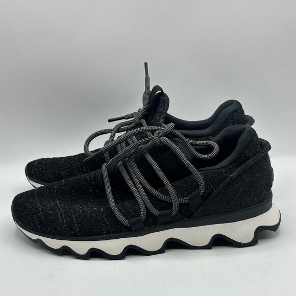 SOREL Kinetic Lace Sneakers Trainers Black Gray Wool Sz 8 - Picture 4 of 7